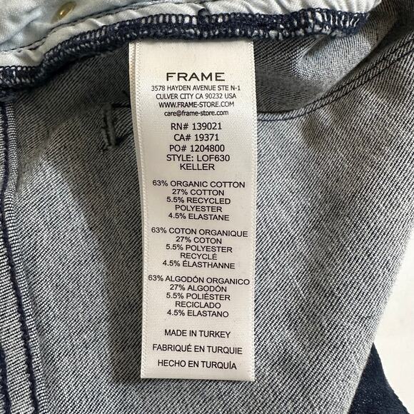 FRAME Denim New Le One Flare Keller High Rise Jeans Dark Wash Womens 2 Boho Y2k - Picture 10 of 11
